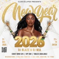 Maximalist New Year Party Flyer Instagram Post template