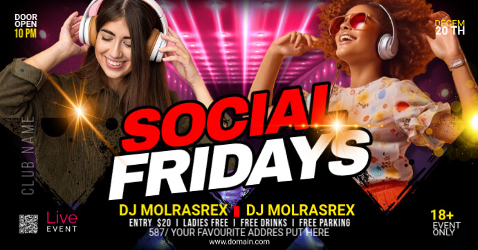Maximalist Night Club Facebook Event Cover template