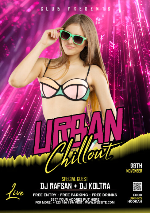 Maximalist Night Club Flyer A2 template