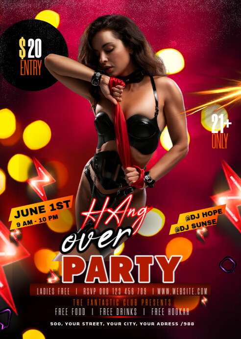 Maximalist Night Club Flyer A6 template