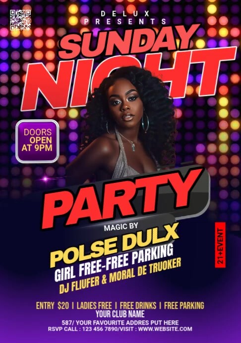 Maximalist Night Club Party  A5 template