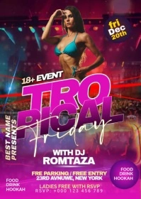 Maximalist Night Club Party A6 template