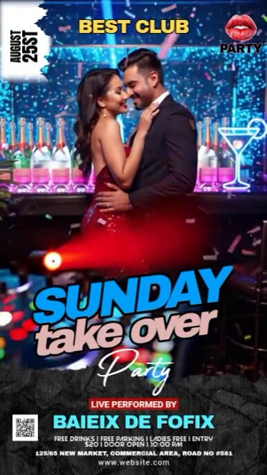 Maximalist Night Club Party Digital Display (9:16) template