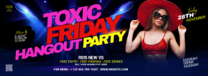 Maximalist Night Club Party Facebook Cover Photo template