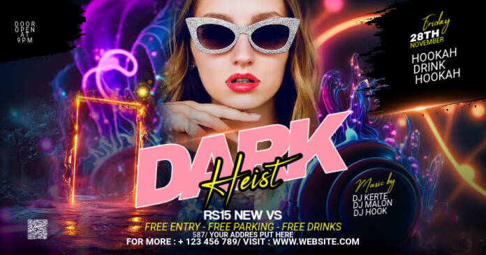 Maximalist Night Club Party Facebook Share Image Facebook Shared Image Obraz udostępniany na Facebooku template