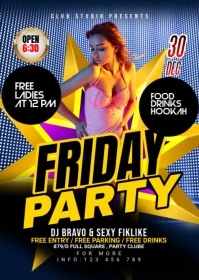 Maximalist Night Club Party Flyer  A6 template