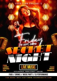 Maximalist Night Club Party Flyer A6 template