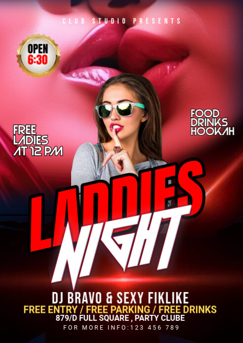 Maximalist Night Club Party Flyer A6 template