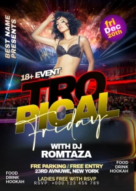 Maximalist Night Club Party Flyer A6 template