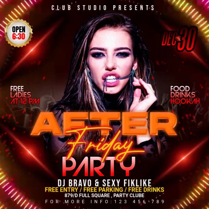 Maximalist Night Club Party Instagram Post template