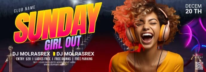 Maximalist Night Club Party Tumblr Banner template