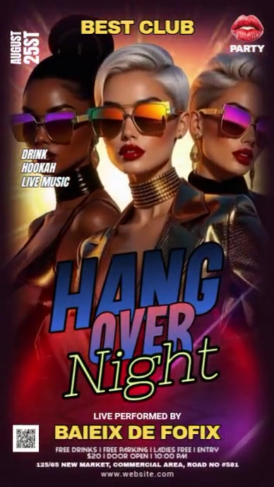 Modèle Maximalist Night Club Party Whatsapp Status | PosterMyWall