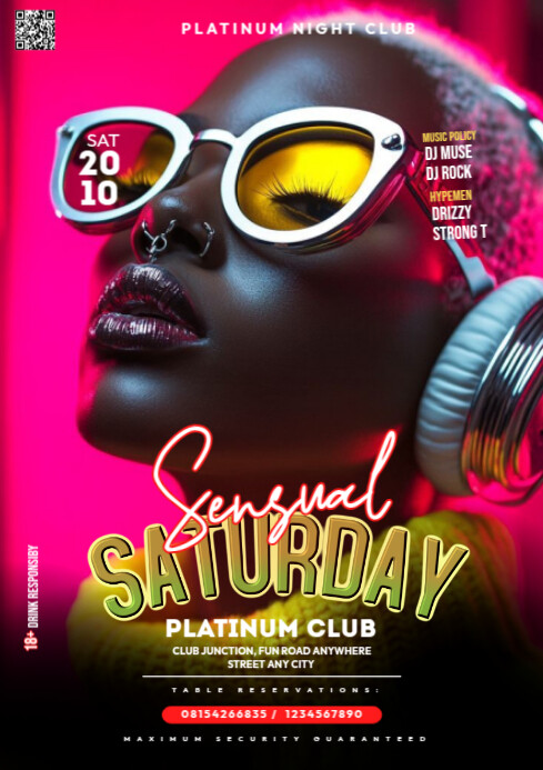 Maximalist Night Party Design Template  A3