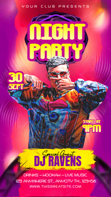 Maximalist Night Party Instagram Story Template | PosterMyWall