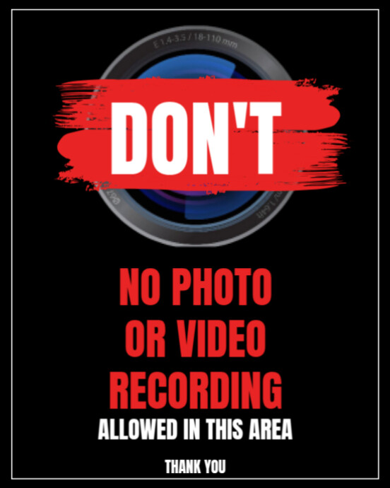 Copy of Maximalist No Photo And Video Allowed Sign Instagram Portrait ...