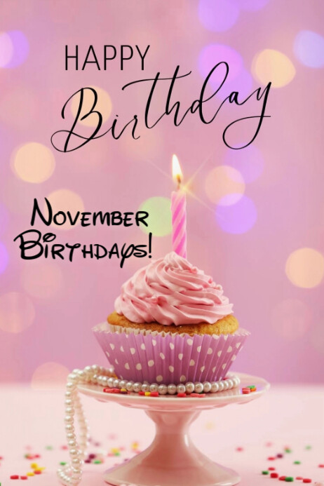Maximalist November Birthdays Banner 4' × 6' template