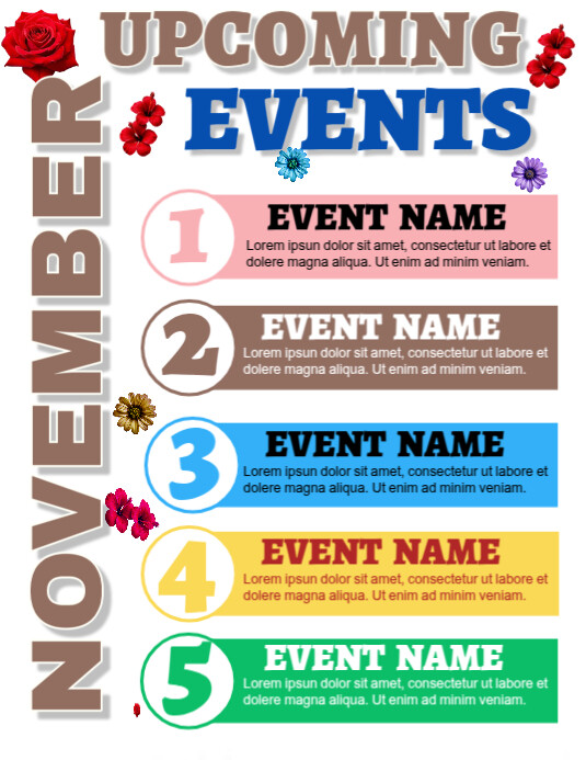 Maximalist November Upcoming Event Flyer (us Letter) Template ...