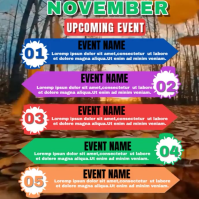 Maximalist November Upcoming Events Flyer  Instagram Post Wpis na Instagrama template