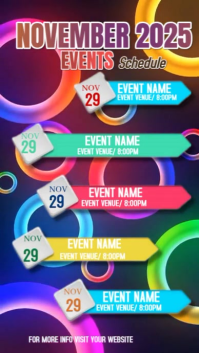 Maximalist November Upcoming Events Schedule  Instagram Story template
