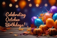 Maximalist October Birthdays Banner 4' × 6' template