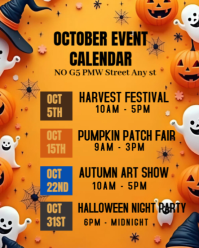 Maximalist October Event Calendar Instagram Portrait template