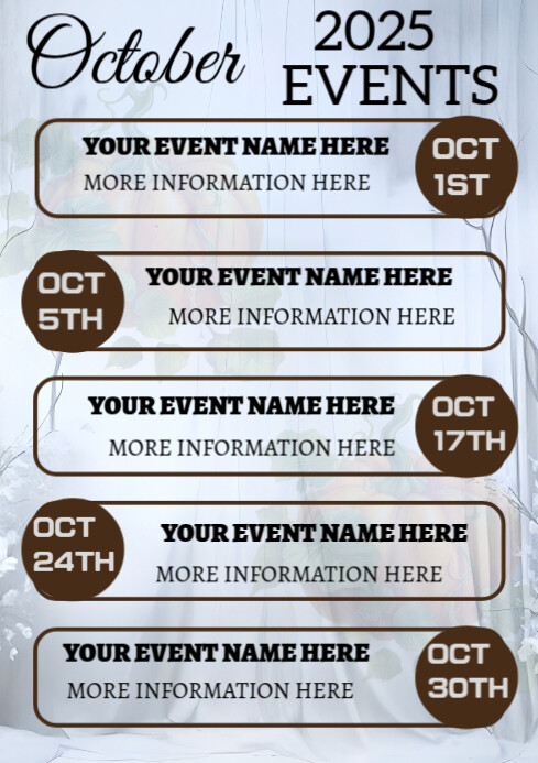 October Flyer'd Maximalist October Event Flyer A4 Template | PosterMyWall