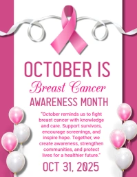 Maximalist October Is Breast Cancer Awareness Month Flyer (us Letter) template