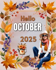 Maximalist October New Month Flyer  Instagram Portrait template