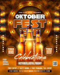 Maximalist Oktober Fest Eve Celebration Flyer Instagram Portrait template