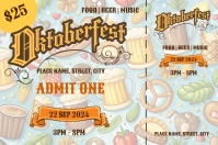 Maximalist Oktoberfest Event Tickets Label Rótulo template