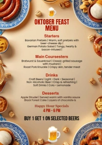 Maximalist Oktoberfest Food Menu A5 template