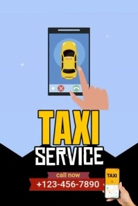 Maximalist Online Taxi Services Ad Template Pinterest Graphic