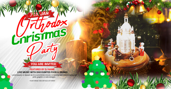 Maximalist Orthodox Christmas Template Facebook Event Cover