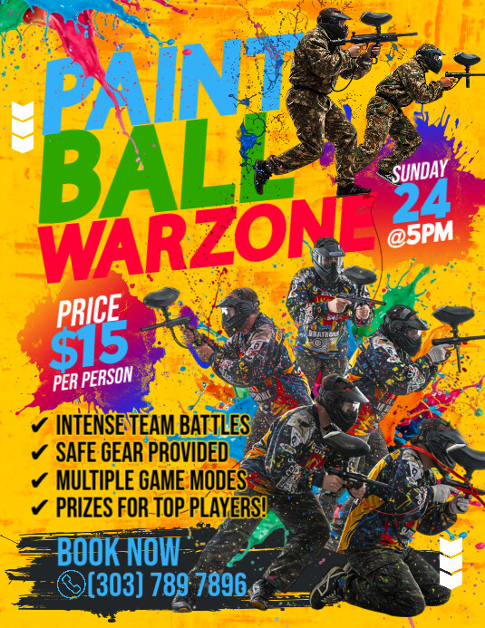 Maximalist Paintball Flyer (us Letter) Pamflet (VSA Brief) template