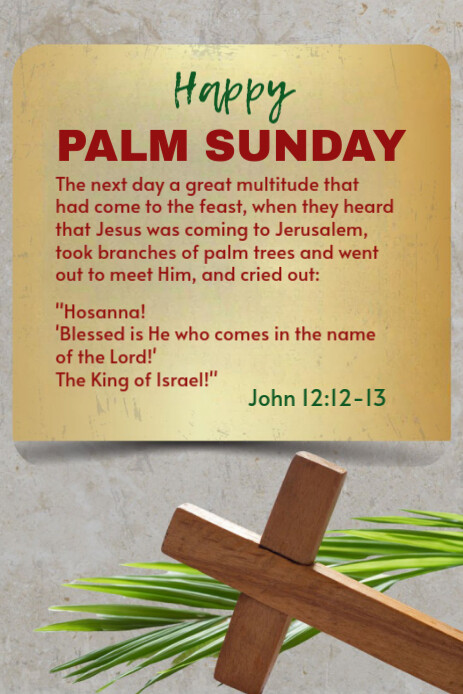 Maximalist Palm Sunday Bible Verse Pinterest Graphic template