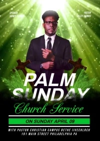 Maximalist Palm Sunday Flyer A6 template