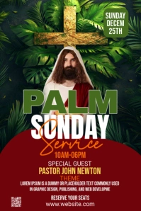 Maximalist Palm Sunday Service Pinterest Graphic Pinterest Graphic template