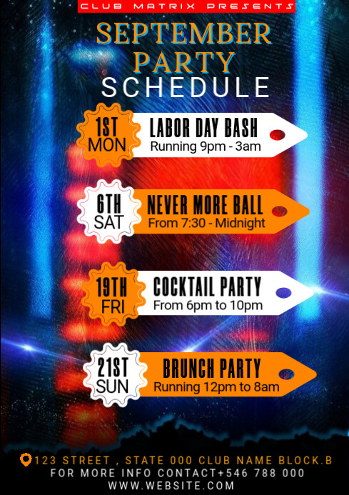 Maximalist Party Schedule A4 template