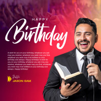 Maximalist Pastors Birthday Post  Square (1:1) template