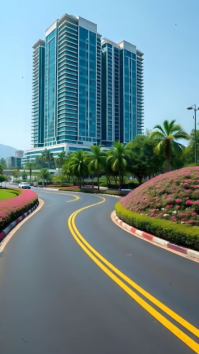 Maximalist Path To Success — Modern City Background Digital Display (9:16) template