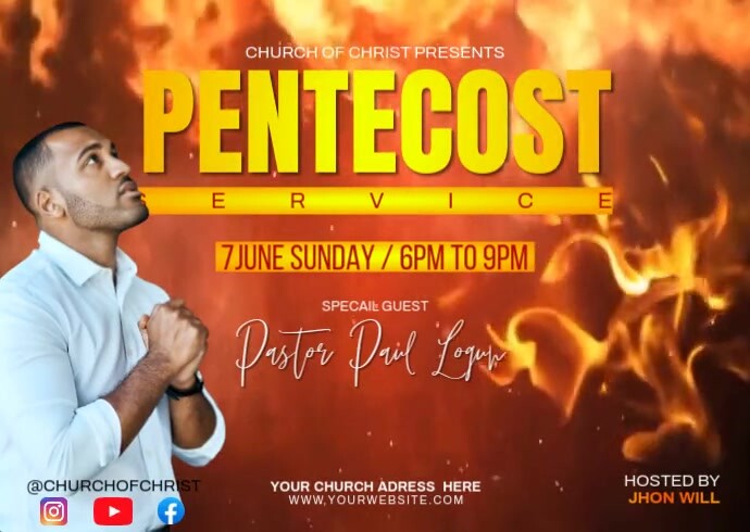 Maximalist Pentecost  Postcard Poskaart template