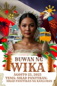 Белый Filipino Literature and Culture 海报 Template