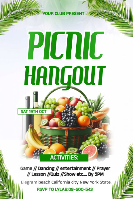 Maximalist Picnic Hangout Invitation Template Design Poster