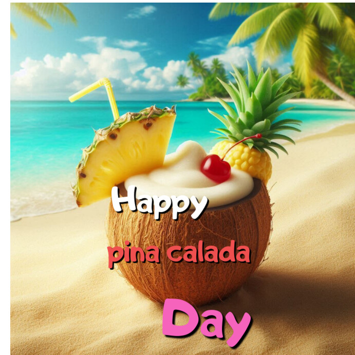 Maximalist Pina Colada Day  Instagram Post template