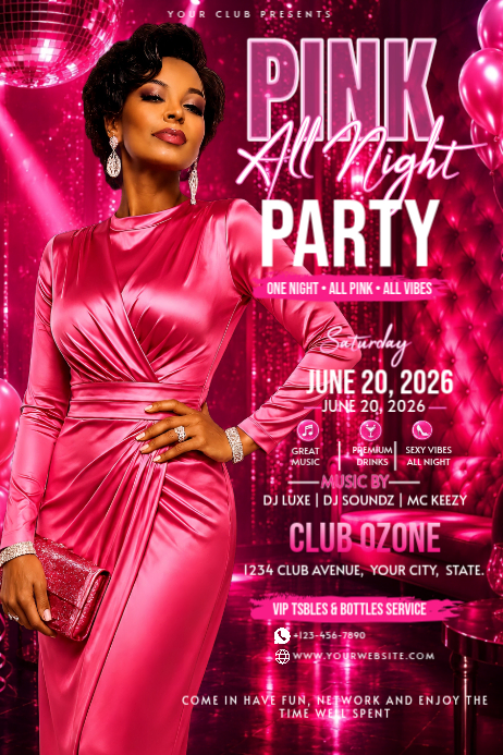 Maximalist pink ladies outing poster Template | PosterMyWall