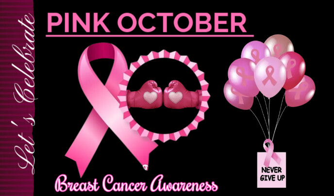 Maximalist Pink October Breast Cancer Awareness Month Tag Template ...