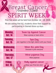 Maximalist Pink Out Breast Cancer Spirit Week Flyer (us Letter) template