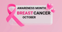 Maximalist Pink Ribbon Breast Cancer Awareness Facebook Shared Image Obraz udostępniany na Facebooku template
