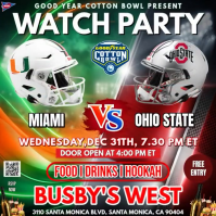 Maximalist Playoff Quarterfinal At The Cotton Bowl: Miami Vs. Ohio State Watch Party Template Instag Instagram Post