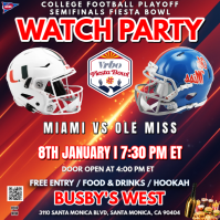 Maximalist Playoff Semifinal At The Fiesta Bowl: Miami Vs. Ole Miss Watch Party Template. Instagram Instagram-bericht
